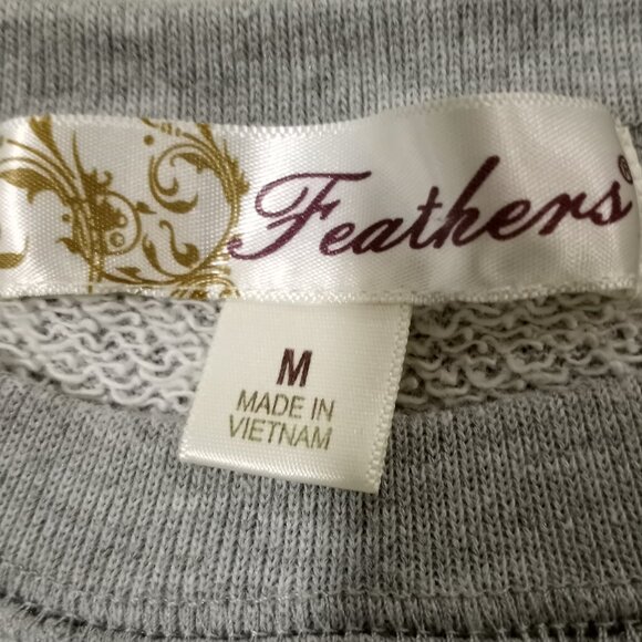 FEATHERS COTTON POLYESTER BLEND GREY & NEON 26 SWEATSHIRT WOMEN SIZE M - Picture 4 of 7